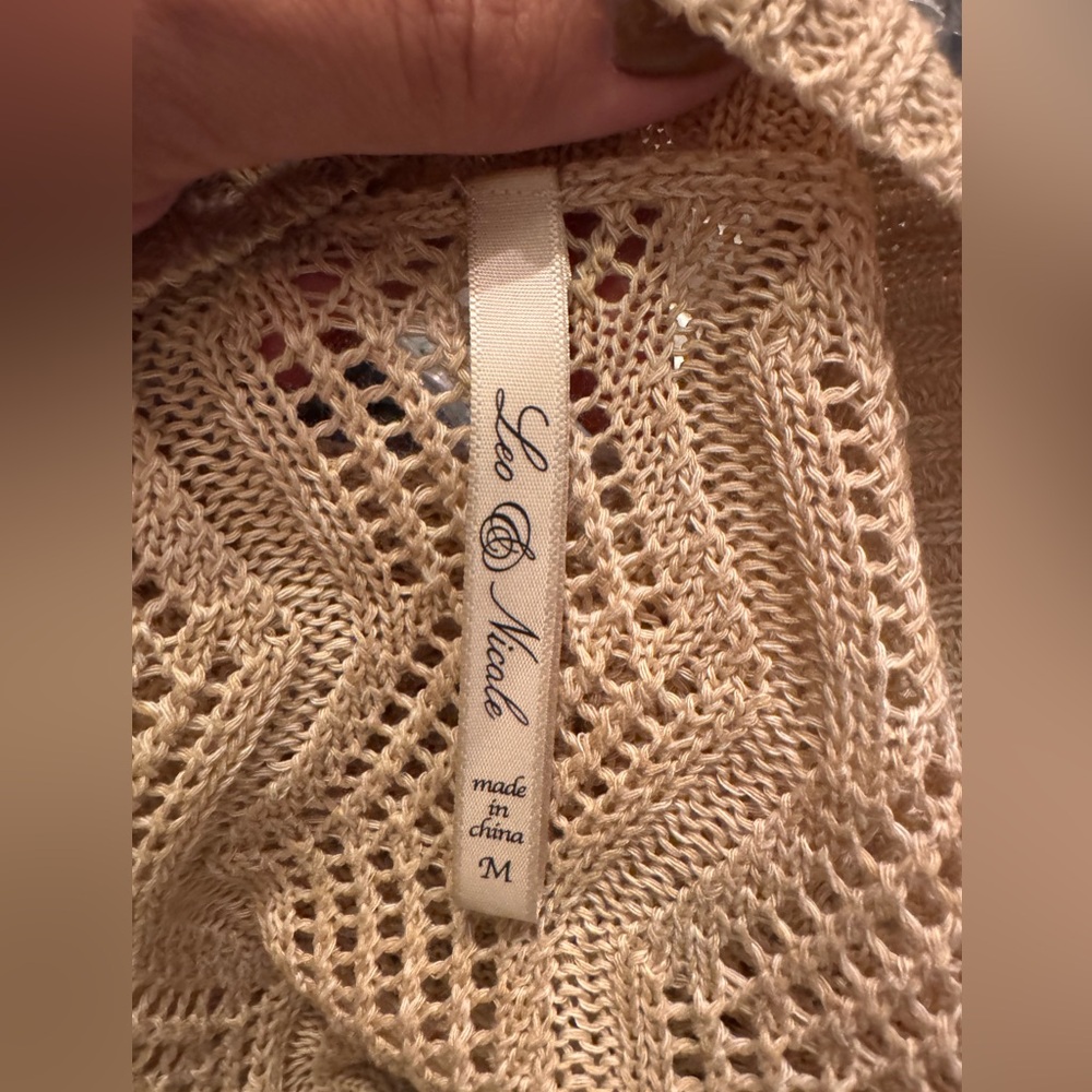 Leo & Nicole Cream Knit Open-Front Shrug - Picture 4 of 4